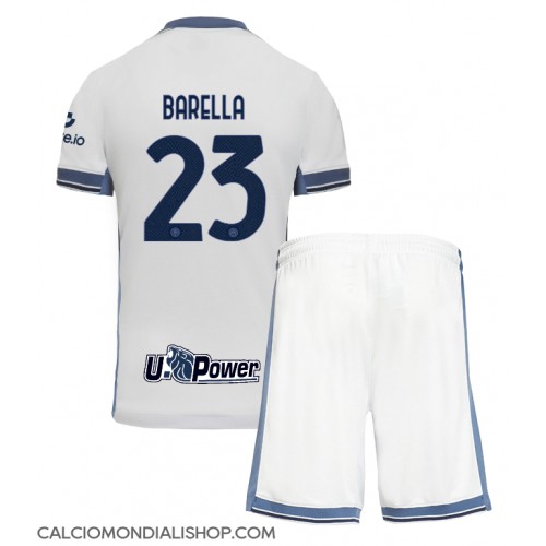 Maglie da calcio Inter Milan Nicolo Barella #23 Seconda Maglia Bambino 2024-25 Manica Corta (+ Pantaloni corti)